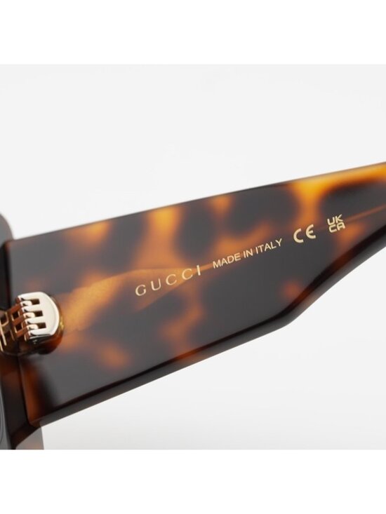 Gucci GG2039S 002 Sunglasses Havana Butterfly Frame, Brown Gradient Lenses main image 4